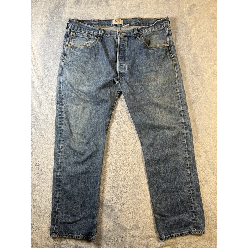 Levi's 501 Original Fit Jeans Mens 38x30 Blue Button Fly Denim Pants #3083